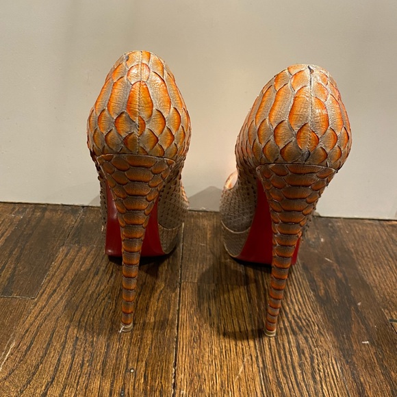 Christian Louboutin Python Open Toe Pump - Picture 4 of 6